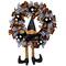 24'' Unlit Orange and Black Witch with Bows Halloween Wreath
